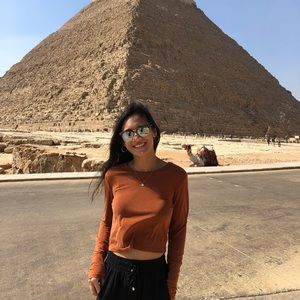 ZARA orange cropped long sleeve